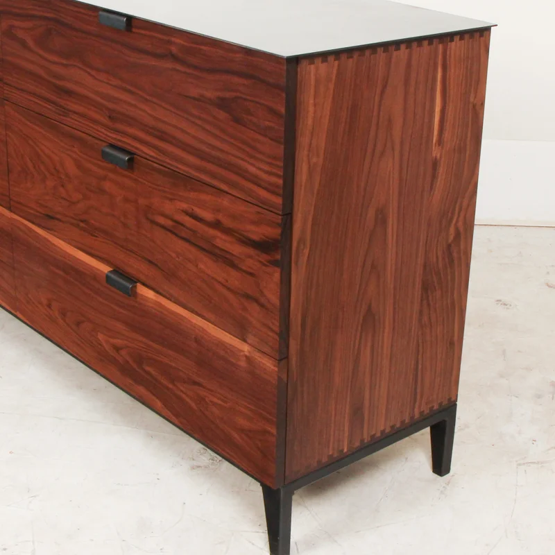 Walnut Steel Top Dresser