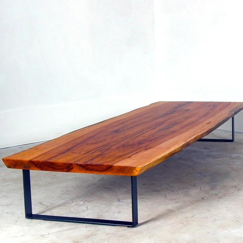 Pecan Live Edge Strap Coffee Table