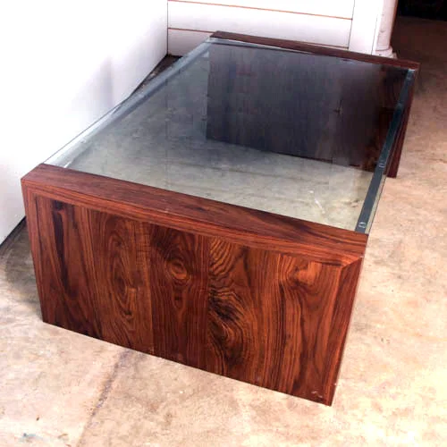 Walnut Glass Stainless Coffee Table