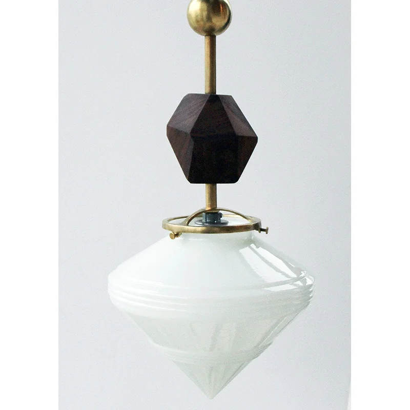 Walnut Faceted Brass Pendant
