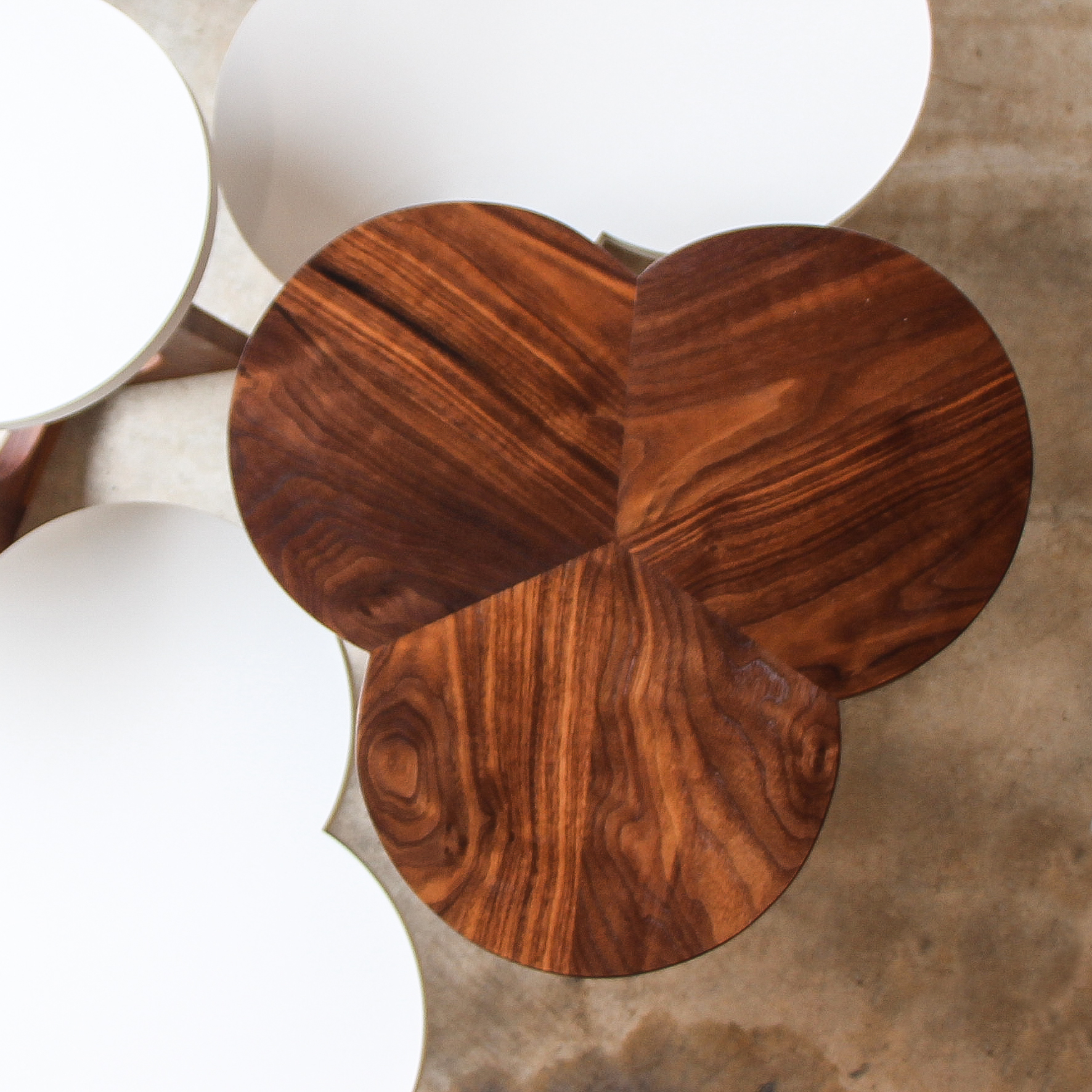 Walnut Clover Side Table