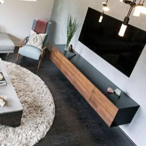 Copy of Steel Hanging Credenza with Walnut Doors