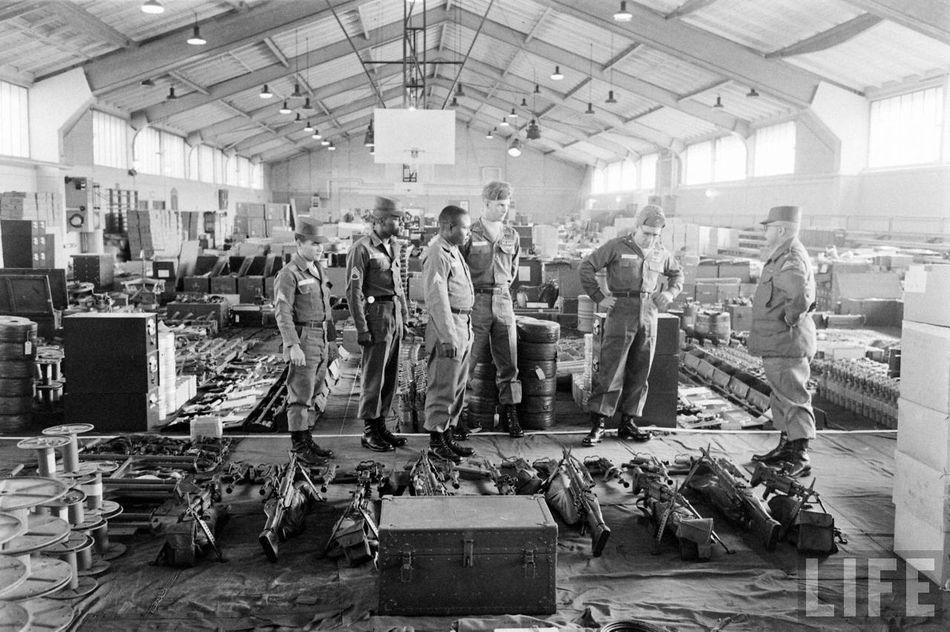 Weapons, tools and equipment awaiting 2AD arrival in Germany.