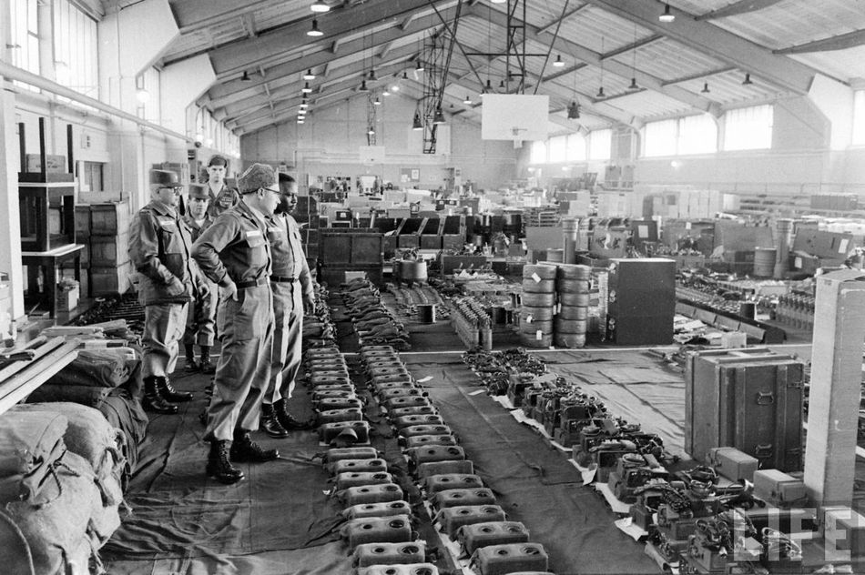 Weapons, tools and equipment awaiting 2AD arrival in Germany.