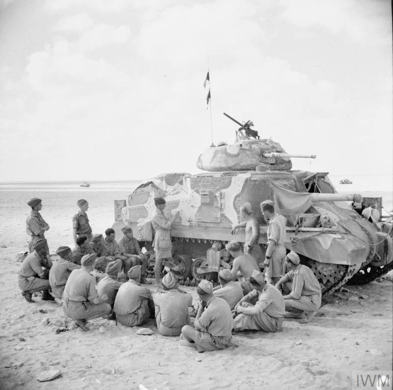 Tank crews receiving instruction on the Grant tank, 9 Sep 1942. IWM photo E 16625