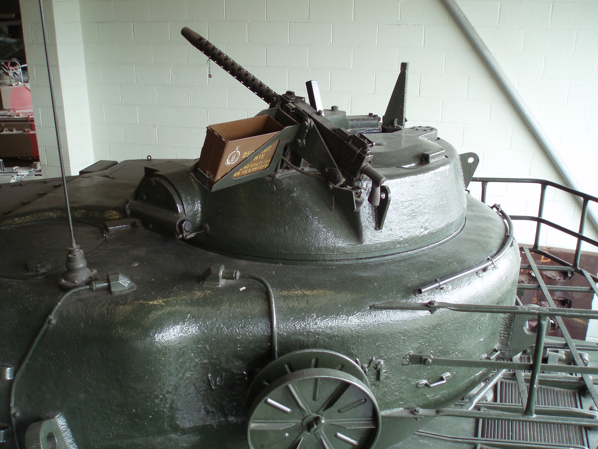 Commander's cupola of the Conqueror MK.I displayed at Bovington.