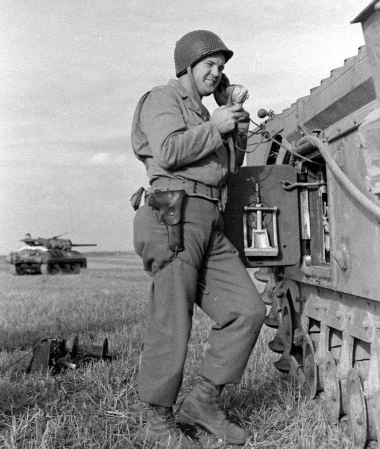 Churchill Crocodiles were assigned to support the US infantry on the assault on Fort Montbarey, Brest, France in Sep 1944.