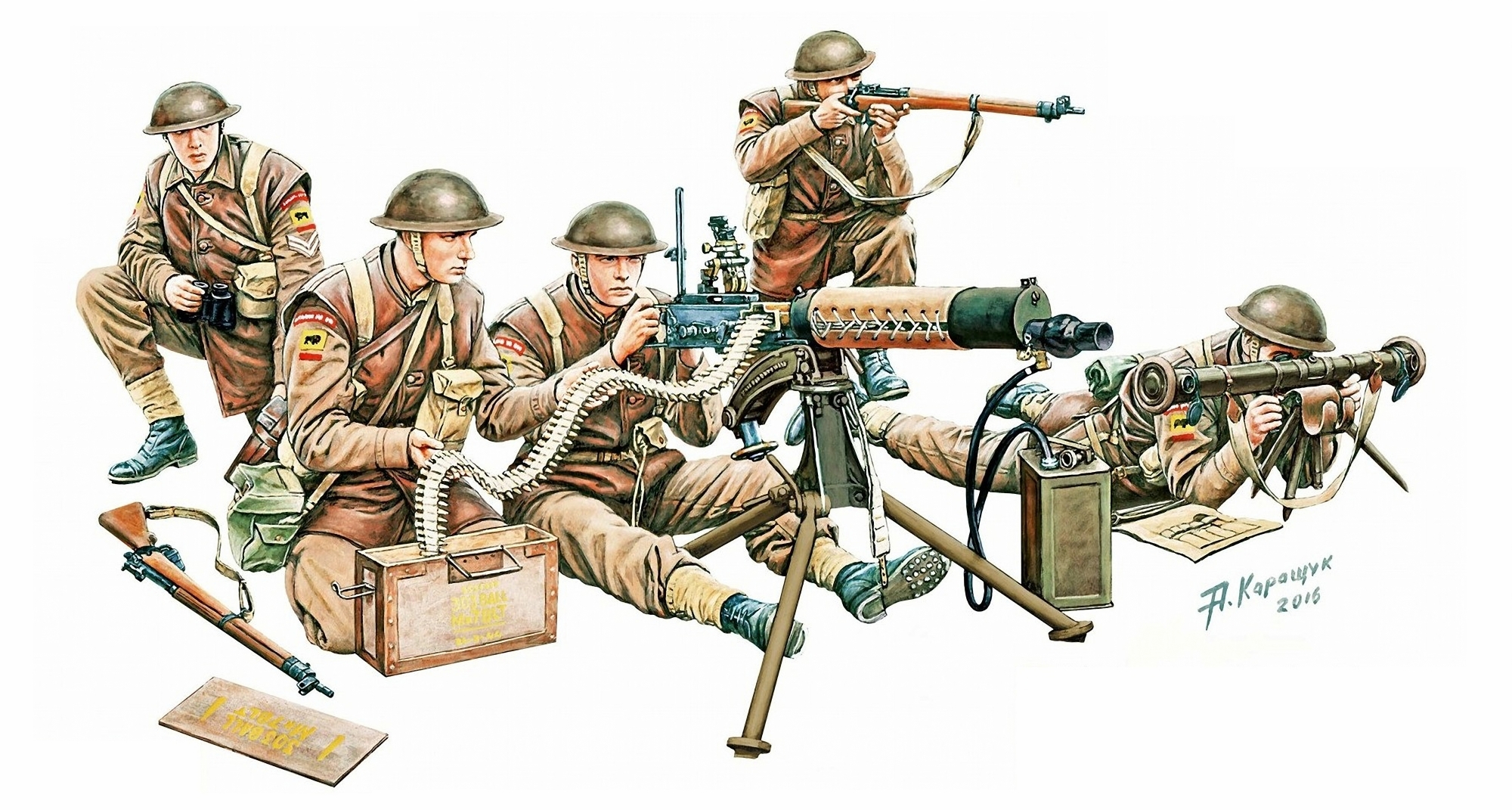 Gecko 1/35 Models 35GM0013 WWII British MG Team In Combat N.W.Europe 
