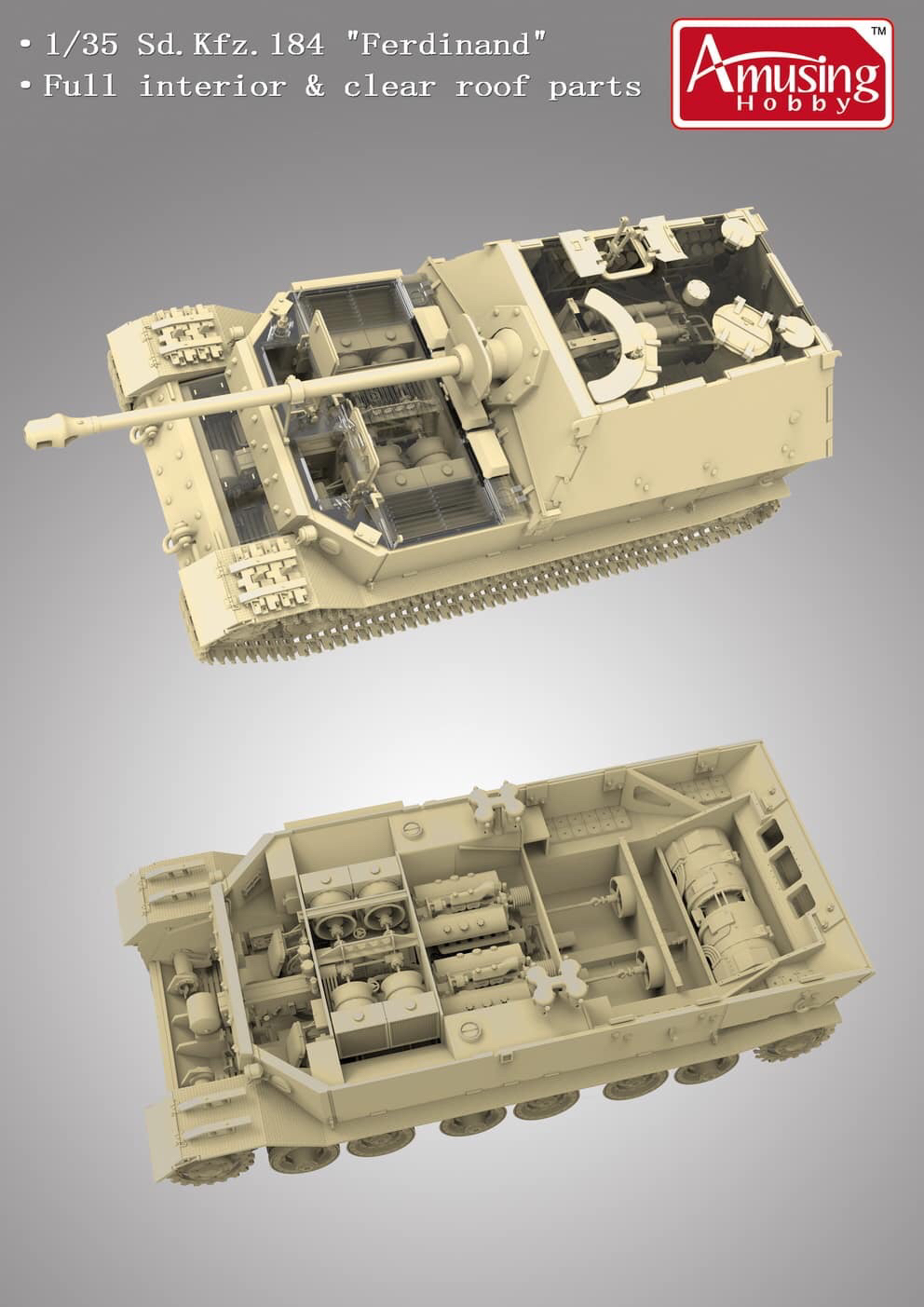 Amusing Hobby 35A030 1:35 Sd.Kfz.184 Ferdinand and 16t Strabokran Military Toy Kit for sale online 