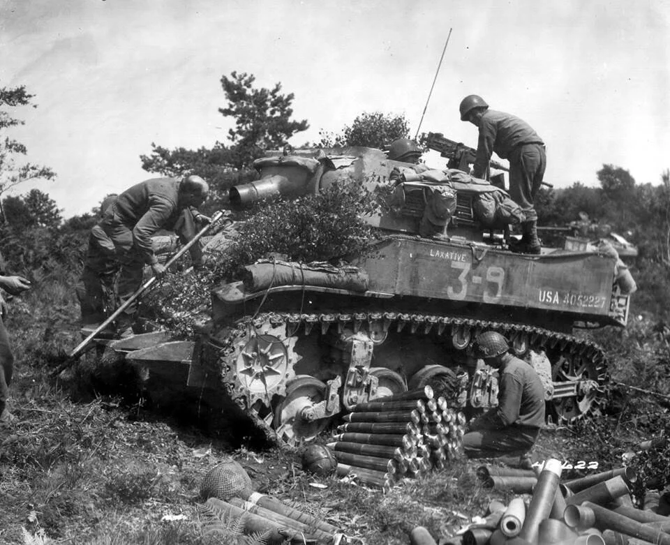 ‘“LAXATIVE” a M8 75mm Howitzer Motor Carriage. These vehicles were typically assigned to the headquarters companies of the medium tank battalions.