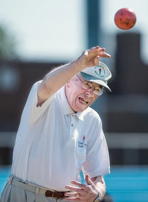  An overarm toss from Bernard Guppy-Brown. 