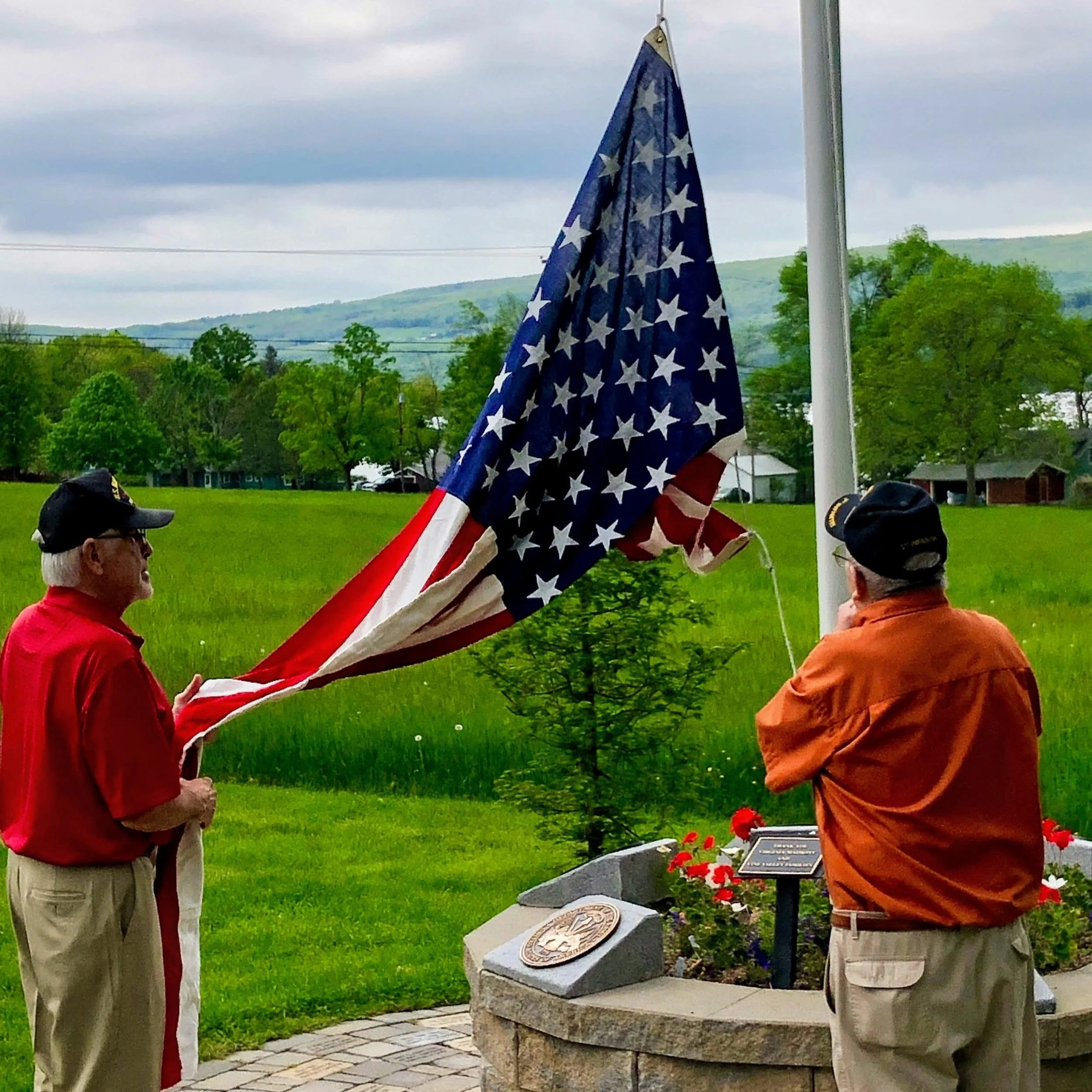 Flag Rasing at the Community House Veterans Memorial