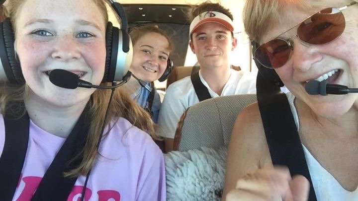 Sight seeing flight for cousins in Davis, California