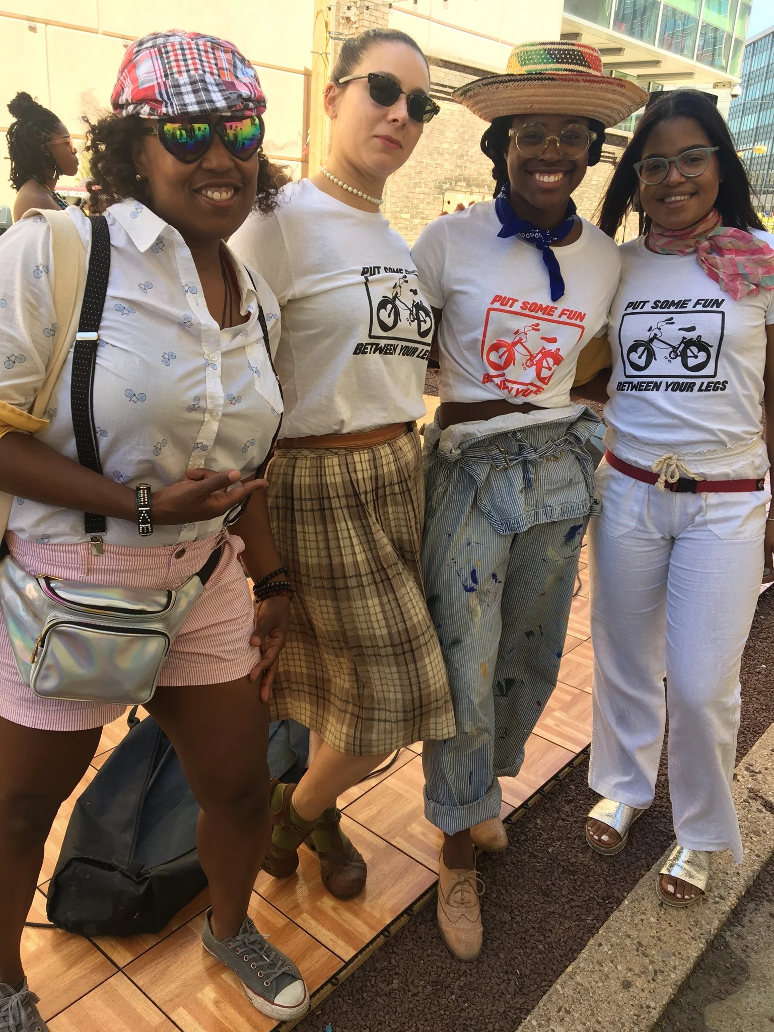 Bike Marshals Stacee Robertson with Girls On Bikes (Samantha Katehis, Kala LaFortune Reed, Nelsy Baro)