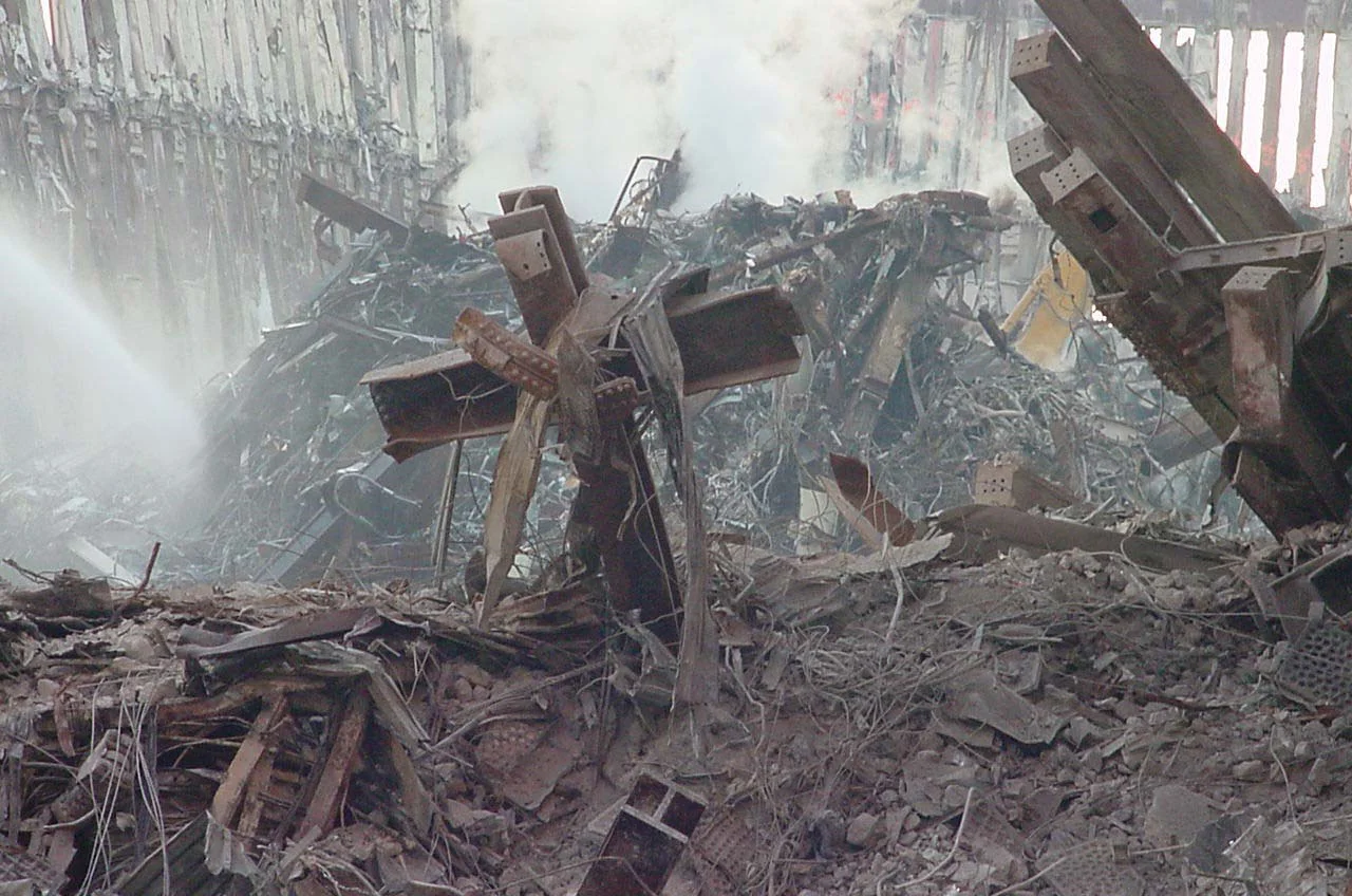 The World Trade Center Cross - by Anne Bybee, Copyright © 2001