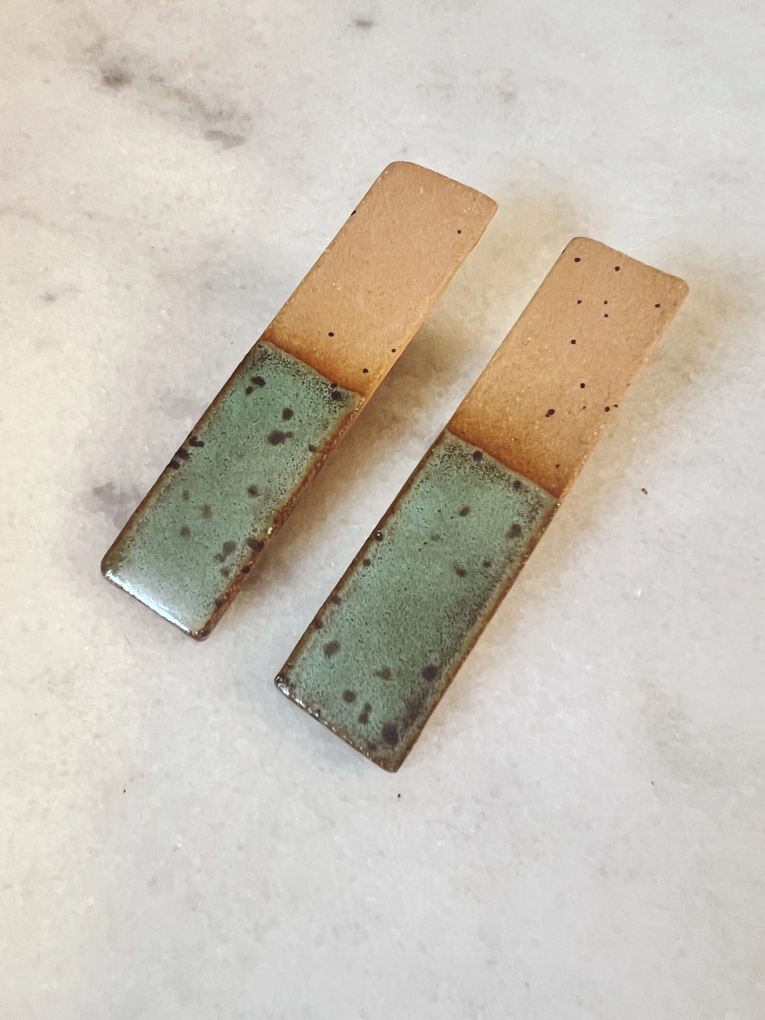 evergreen rectangle earrings