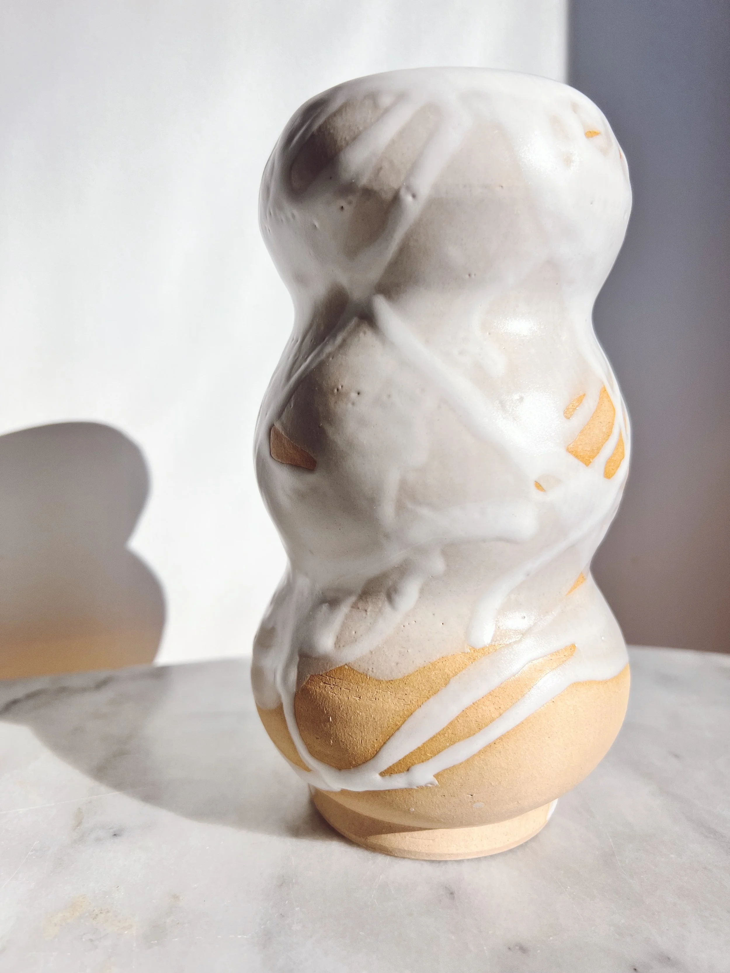 whitewash bubble vase