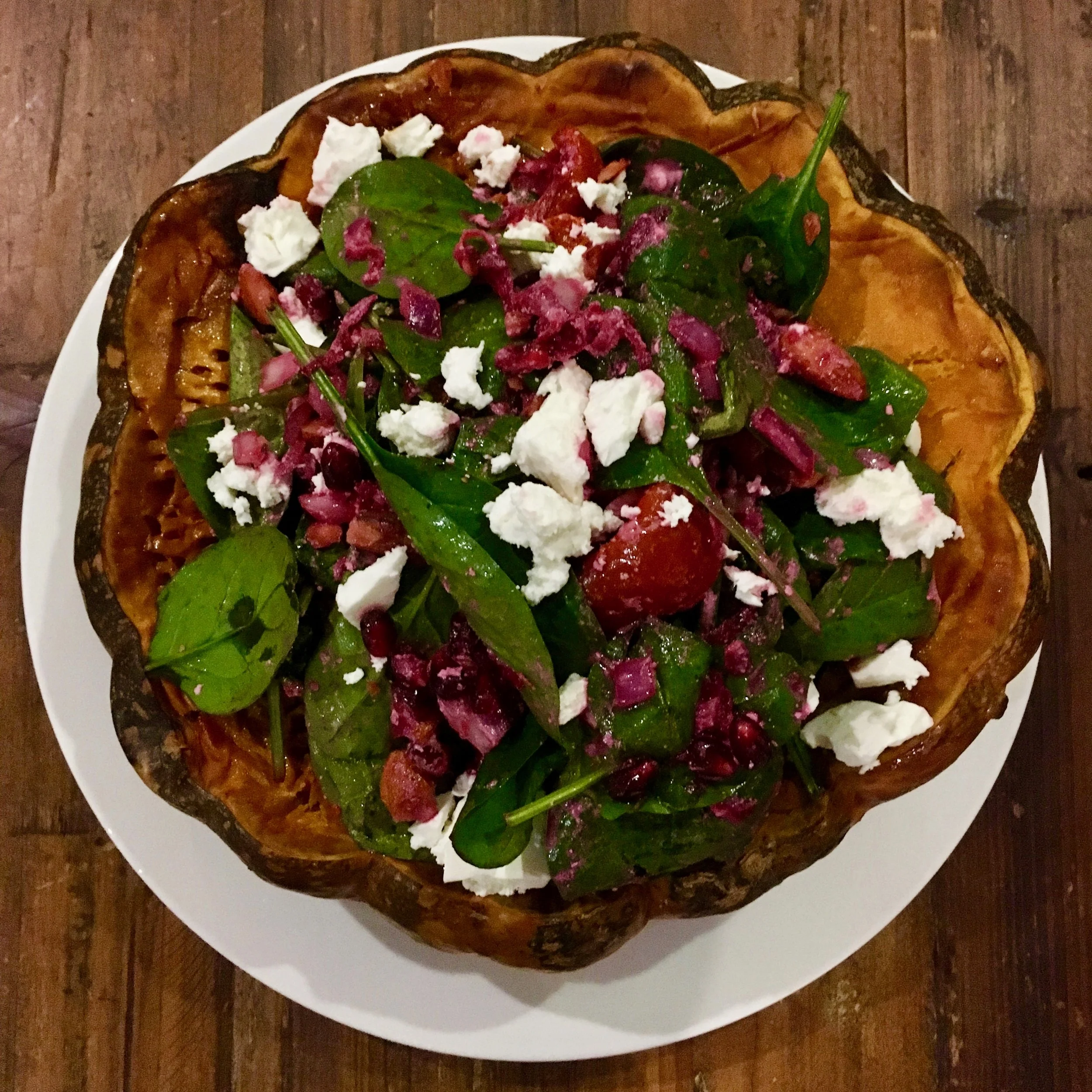 Salad Stuffed Whole Roasted Pumpkin