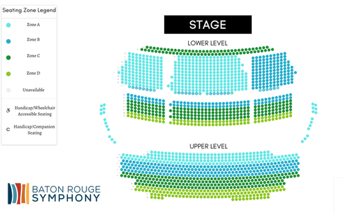 River Center Seating Chart — Baton Rouge Symphony Orchestra