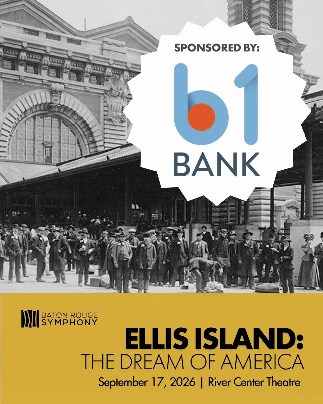 It's concert week! Today, we'd like to give a huge shoutout to our opening night concert sponsor, B1Bank. Without their support, Thursday night would not be possible! 👏

There are still tickets available: visit BRSO.org and grab them before they're 