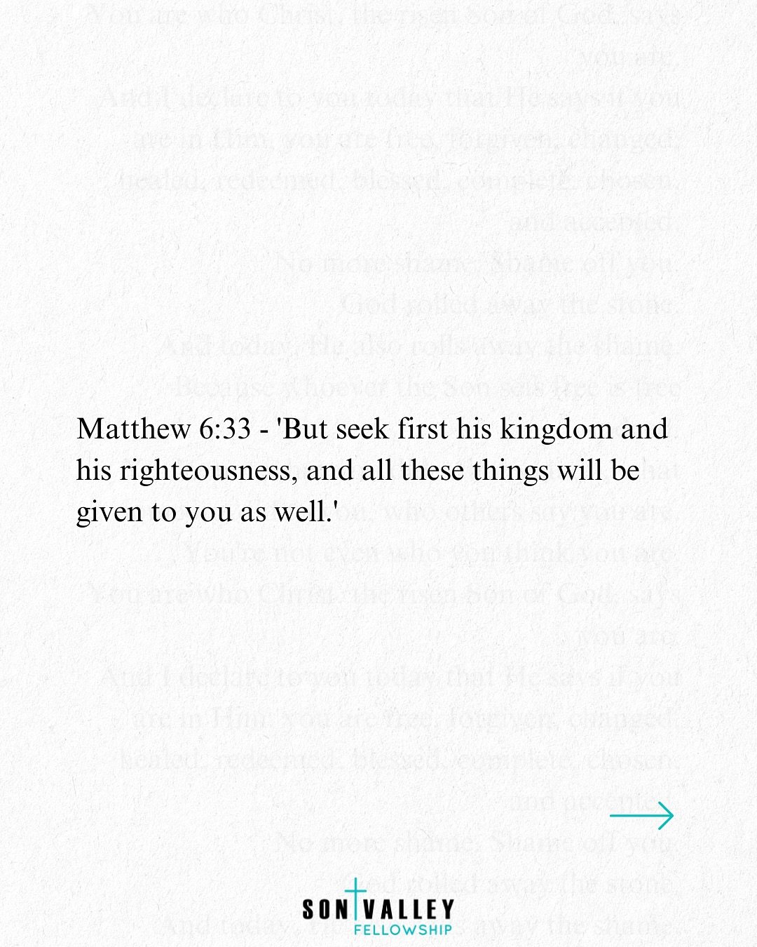 &ldquo;Seek first His kingdom&hellip; and everything else will follow.&rdquo; 🙌✨ &mdash;Matthew 6:33 When you put God first, peace follows, purpose follows, provision follows. 💡💖 What&rsquo;s one area of your life you want to trust God with more d