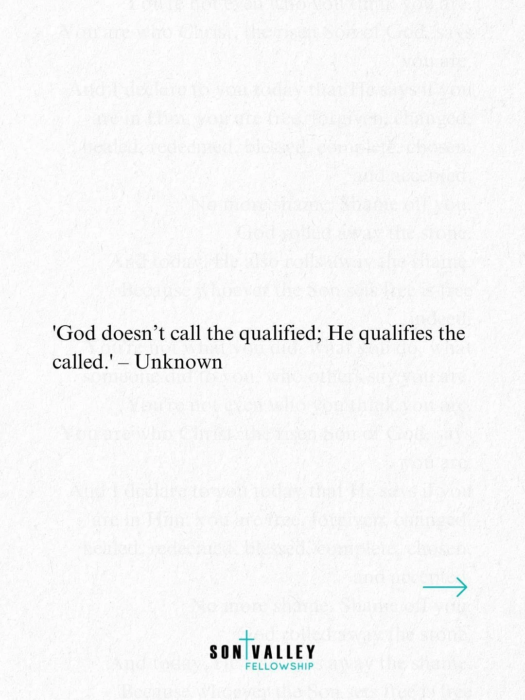 God doesn&rsquo;t call those who already have it all together. He equips those He calls. 🙌 If He&rsquo;s placed something on your heart, He&rsquo;ll provide the tools, wisdom, and courage to see it through. Step forward in faith, even if you feel un