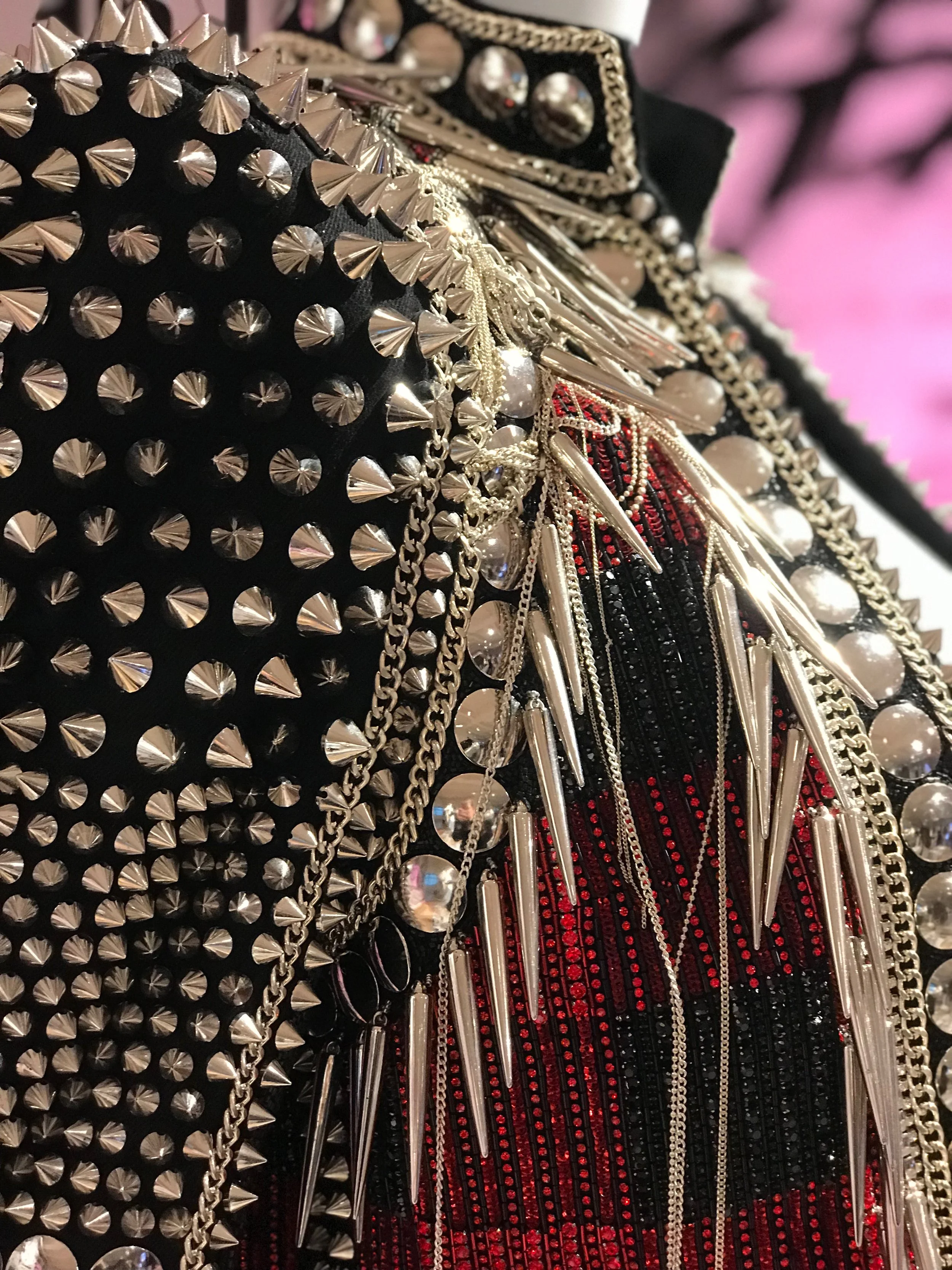 Detail shot of custom Balmain jacket for the VS runway, shot by me.