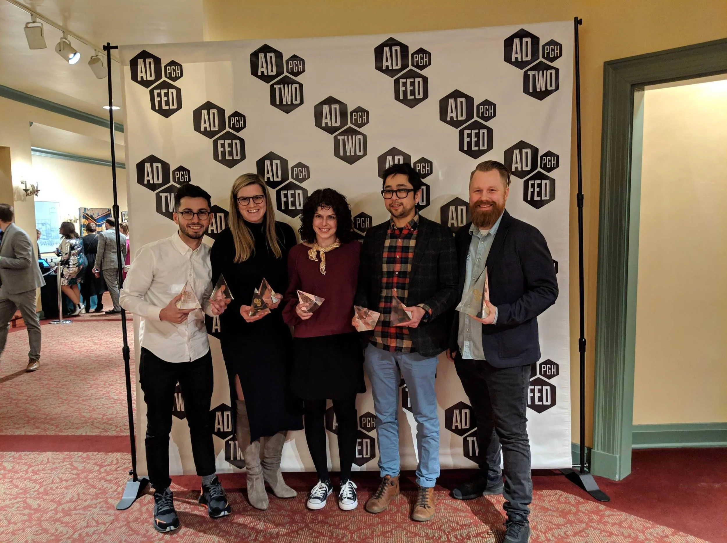 Deeplocal crew at the Pittsburgh ADDYs, where we one Best in Show. 