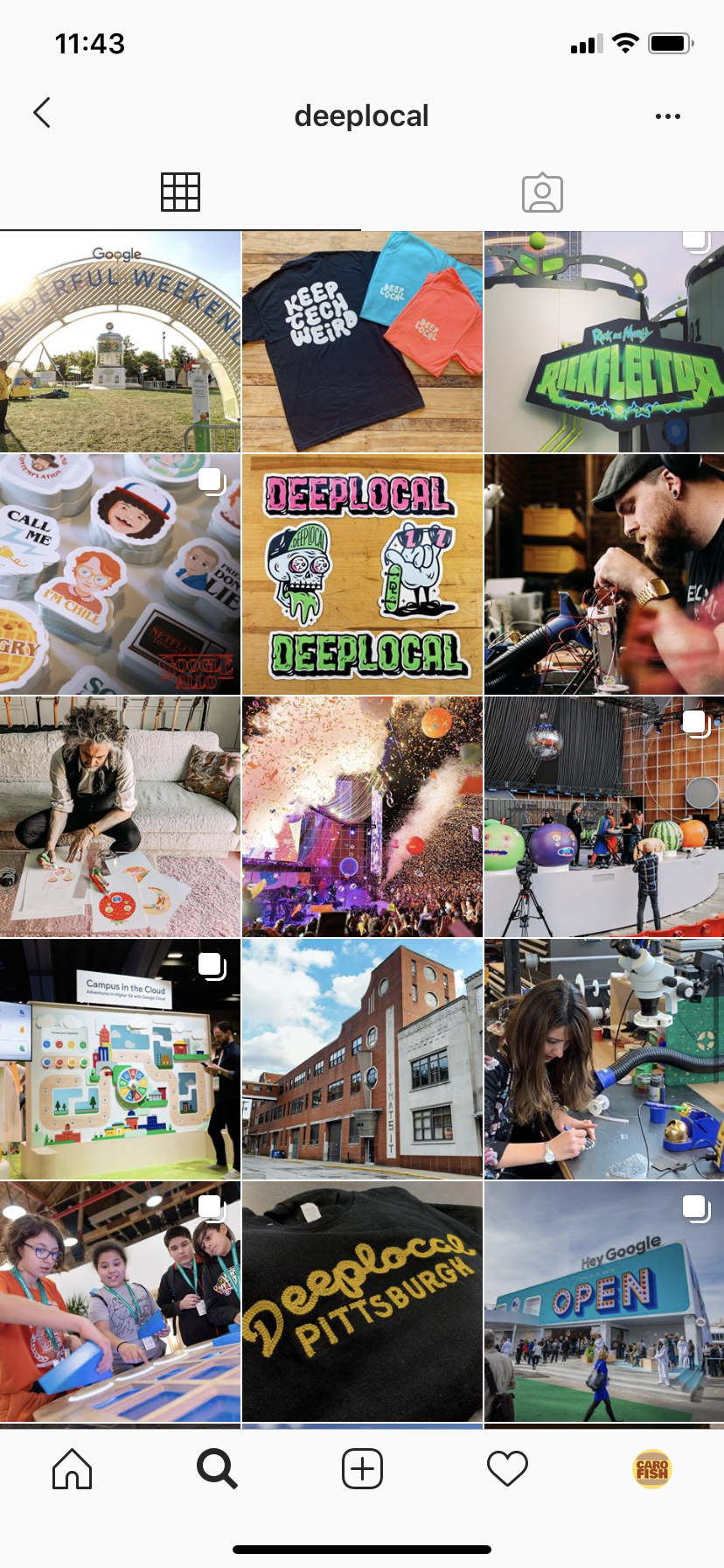   Deeplocal’s Instagram feed, curated and written (sometimes taken and edited) by me.  