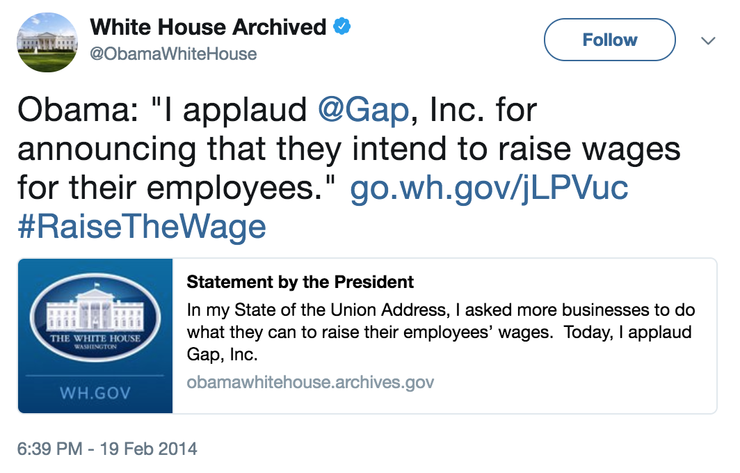 Social Media Engagement with the White House