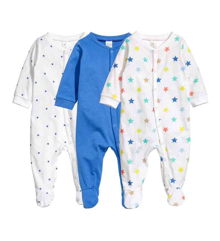 H\u0026M 3 Pack Sleepsuits — Bows + Arrows