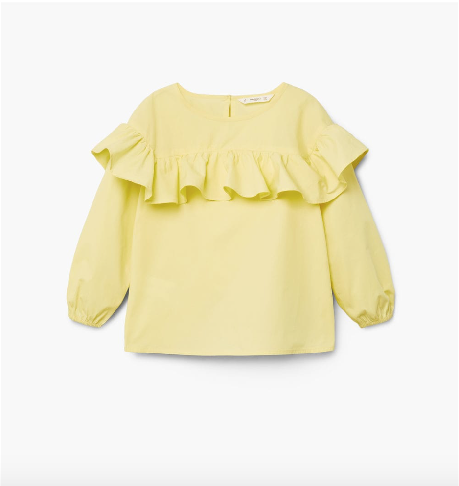 Mango Poplin Ruffle Blouse — Bows + Arrows