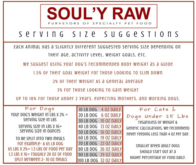 Feeding \u0026 Serving Sizes — Soul'y Raw 