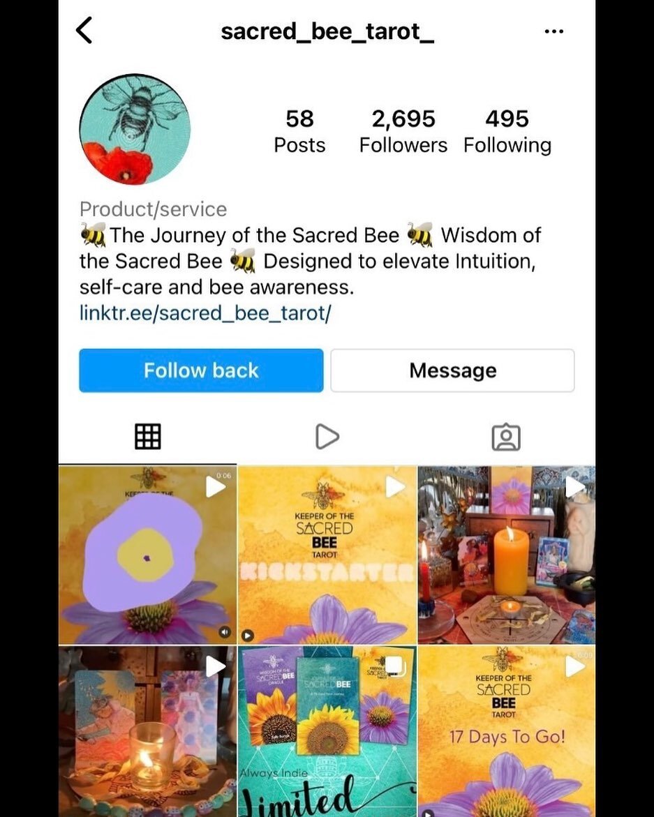 Hey friends- I&rsquo;ve got another scammer. Please report and block.  Extra underscore at the end of my name!
#scammeralert 
#sacredbeetarot #keeperofthesacredbee 
#wisdomofthesacredbeeoracle #oracledeckcreators  #tarotcommunity #oracledeck #dailyta