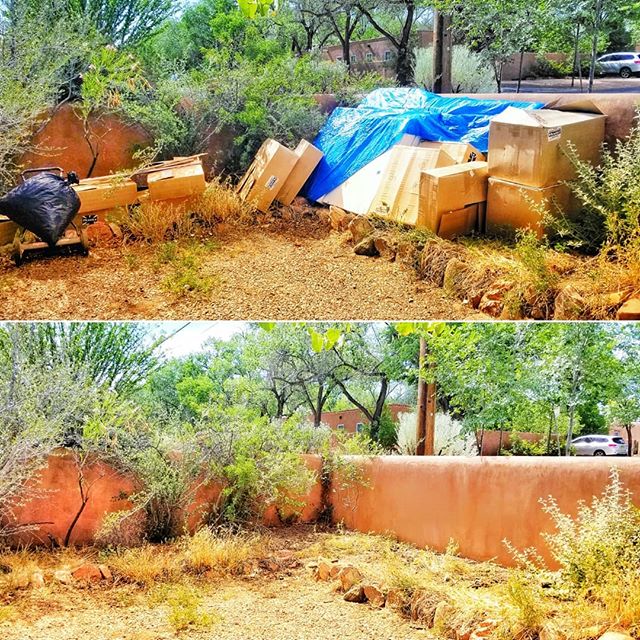 What the trash man won't take, Exceptional will. 
Sunny days are the best days to clean. 
#santafe #junk #cleanup #oversized #boxeseverywhere #property