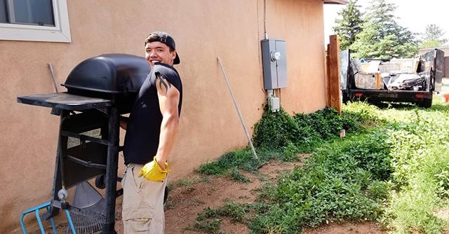 In our line of duty, accidents can occur. Like our specialist accidentally flexed while in the middle clearing out this backyard. 
#junkremoval #toomuchfun #santafe #clutterfreedom #staysafe