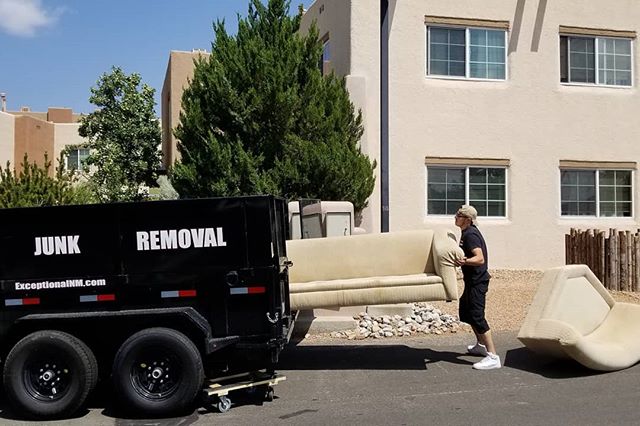 Junk, Junk, Go Away. I need to make some space today. 
#junkremoval
#santafenewmexico 
#samedayservice
#couches