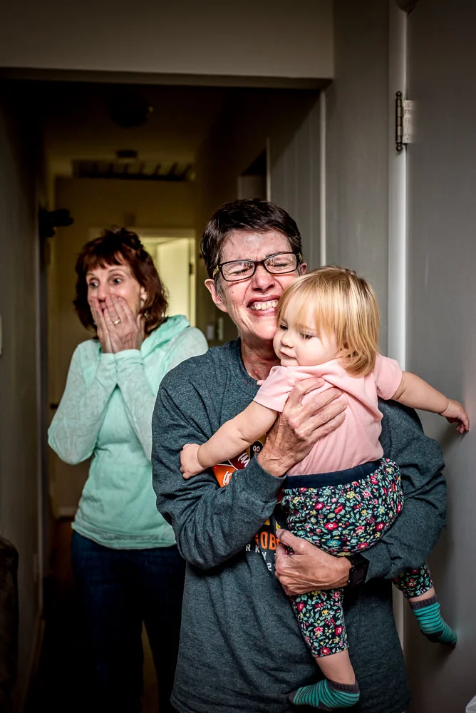 Grandmas react to finding out the new baby is a boy at a Saint Louis home birth.jpg