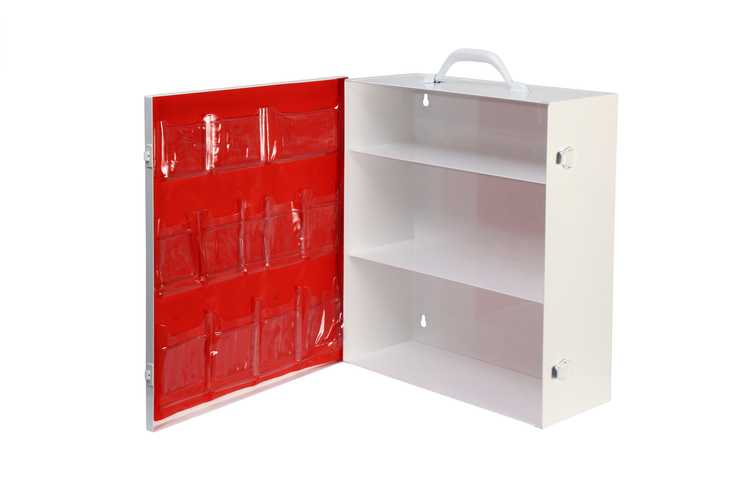Door Pocket / 3 Shelf Cabinet / Red 3 rows / 12 pockets / No tape Shown on #151 cabinet Install optional