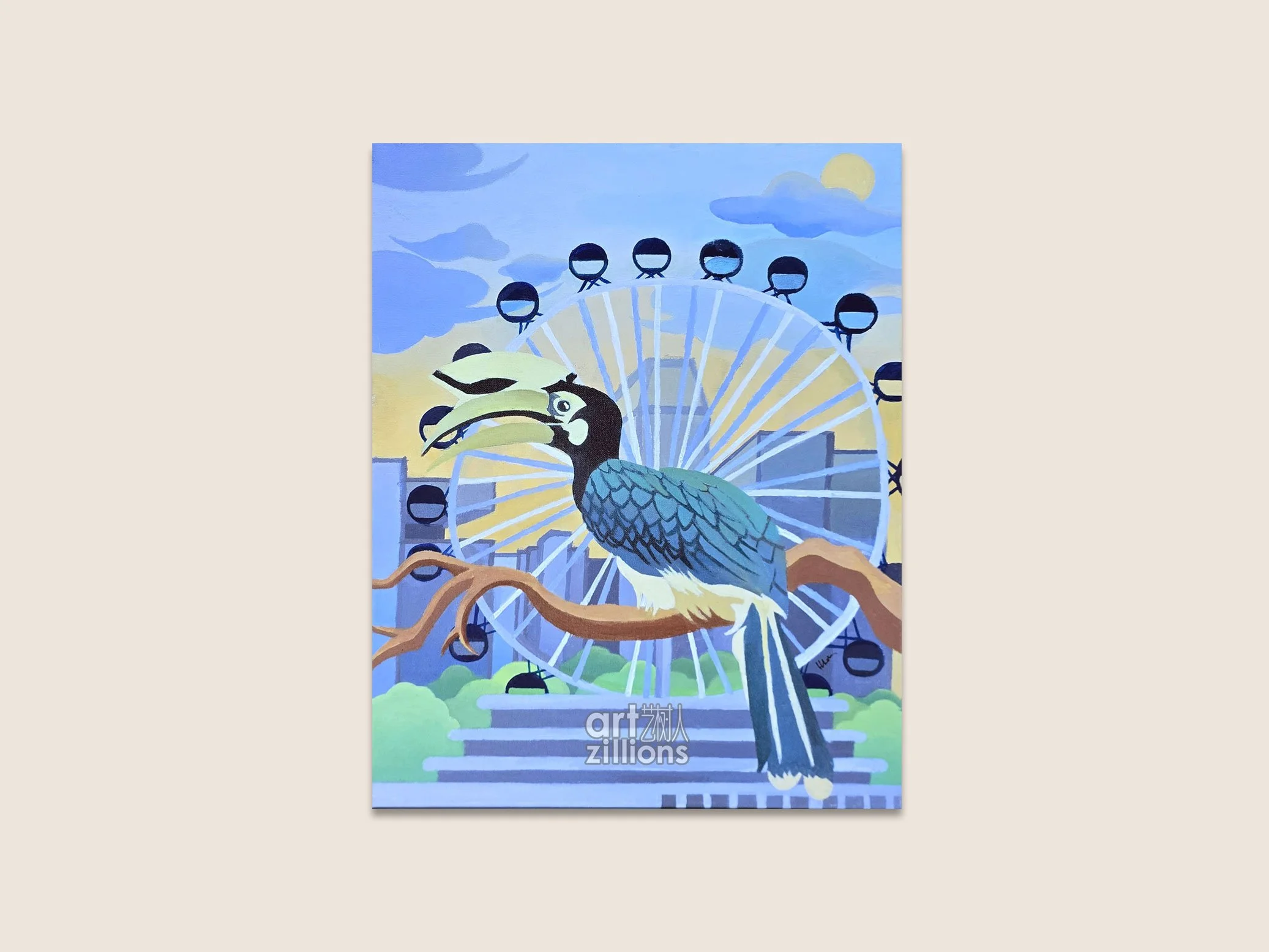 The Great Hornbill At The SG Flyer  - Chen Huizhen