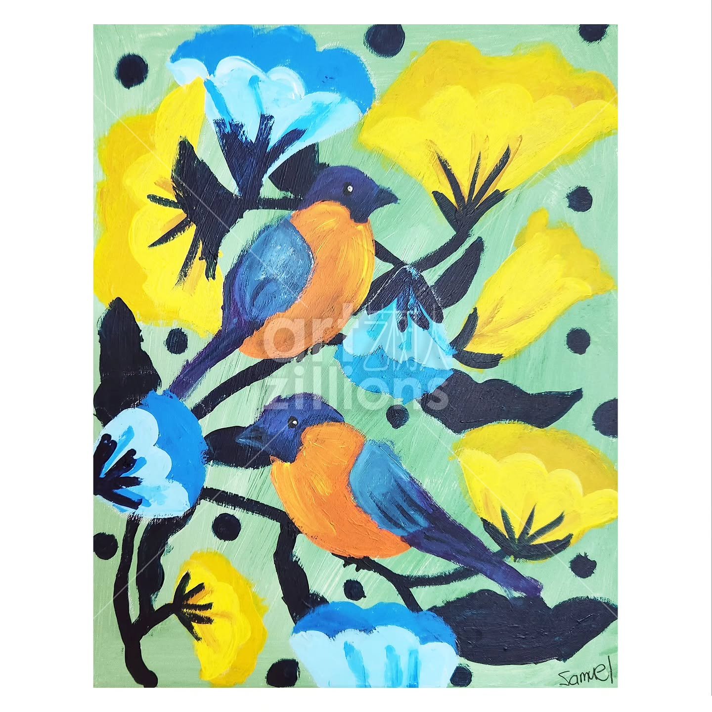 Title: The Troupial's Charm
Acrylic on Canvas
40 x 50cm

#artzillions #artzillionsartists #giftedartists #acrylicpainting #abstractpainting
