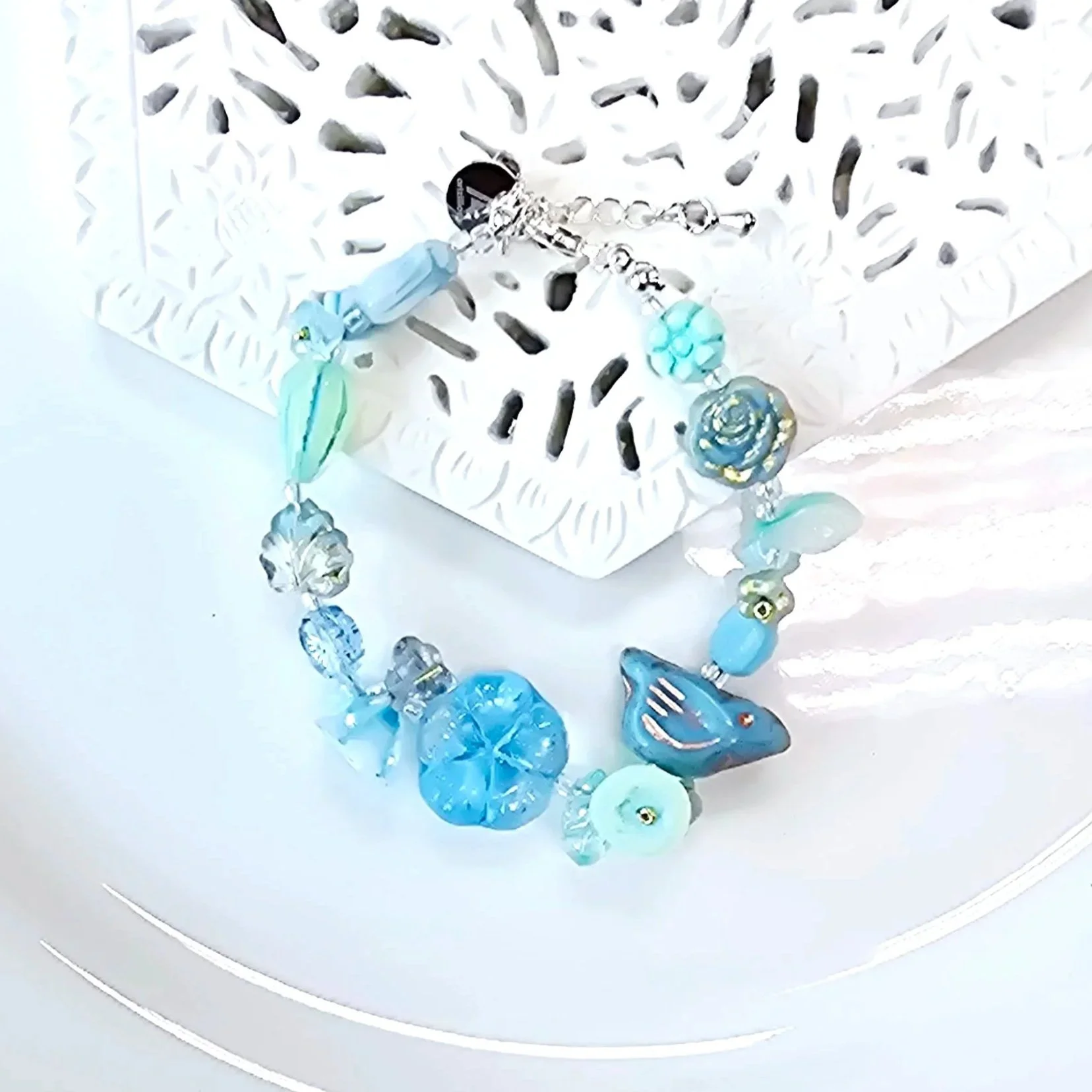Bird & Flower Series, Peranakan Spring Turquoise Transparent Blue- Ashley Ang