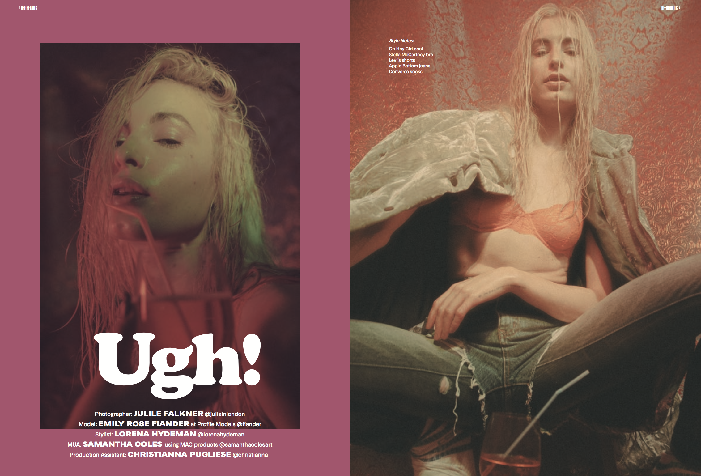 Off The Rails Magazine. Photography by Julia Faulker