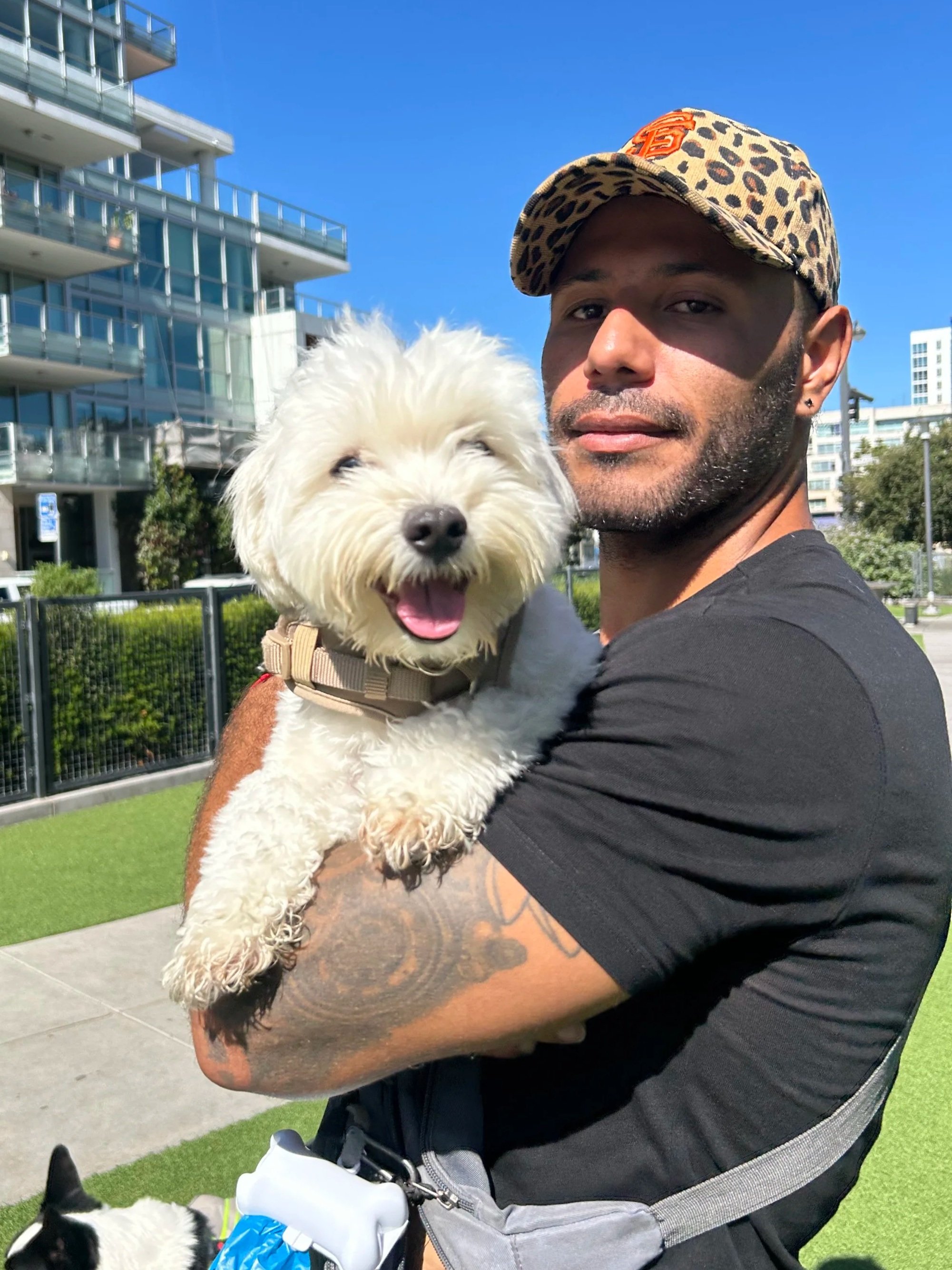 Ricardo and monte a white dog