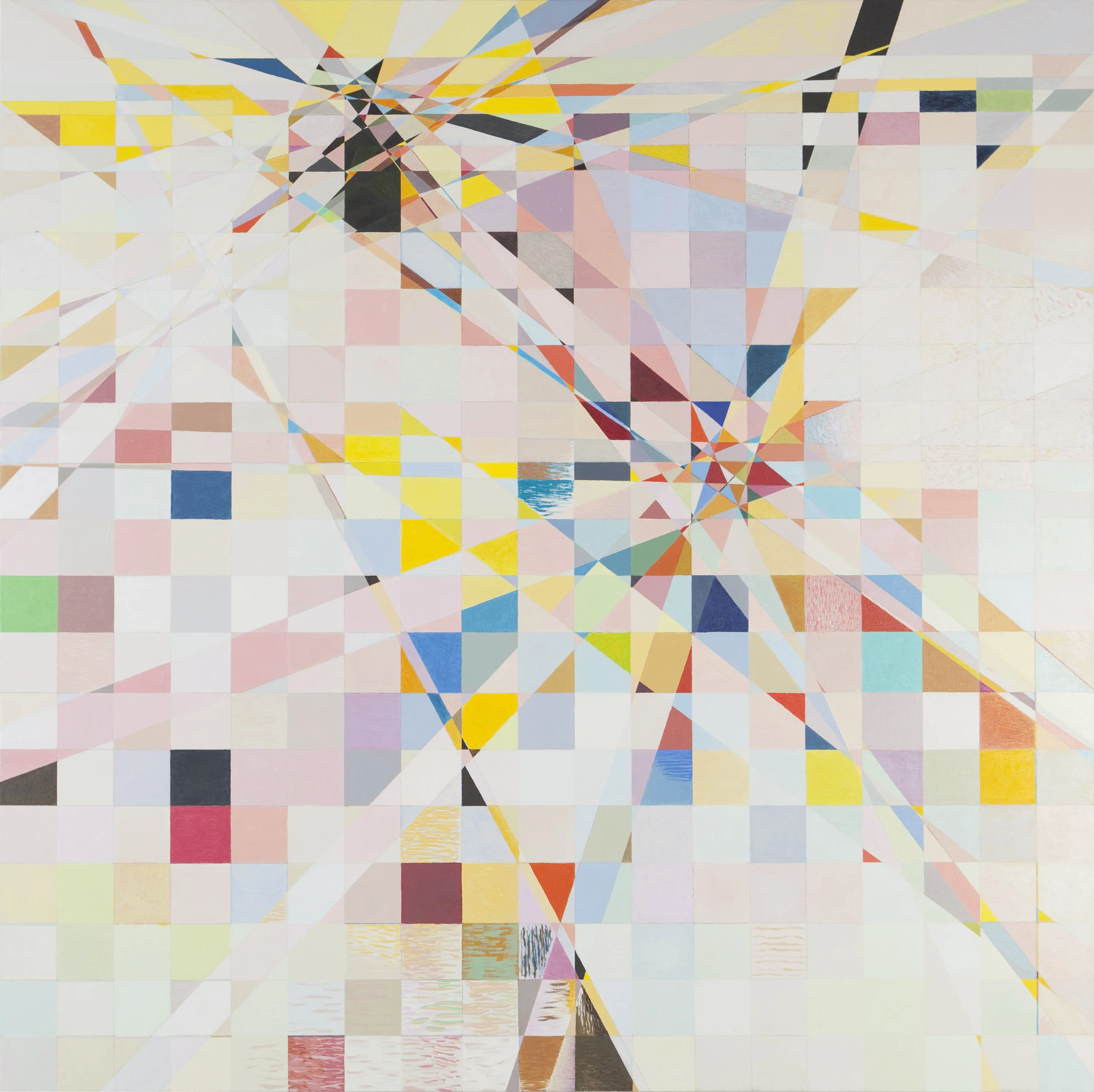 Exit Velocity Faster than the Speed of Light, 2011, 63 3/4” x 63 3/4”, Oil on Linen