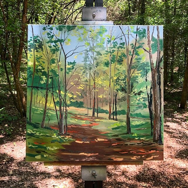Painting in the sculpture garden today.