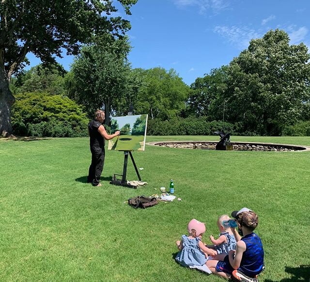 My lovely nieces and nephew paid me a visit yesterday while I was painting on the Swan Lawn. And, they brought my sister-in-law along as photographer😀! Thanks Sydney!