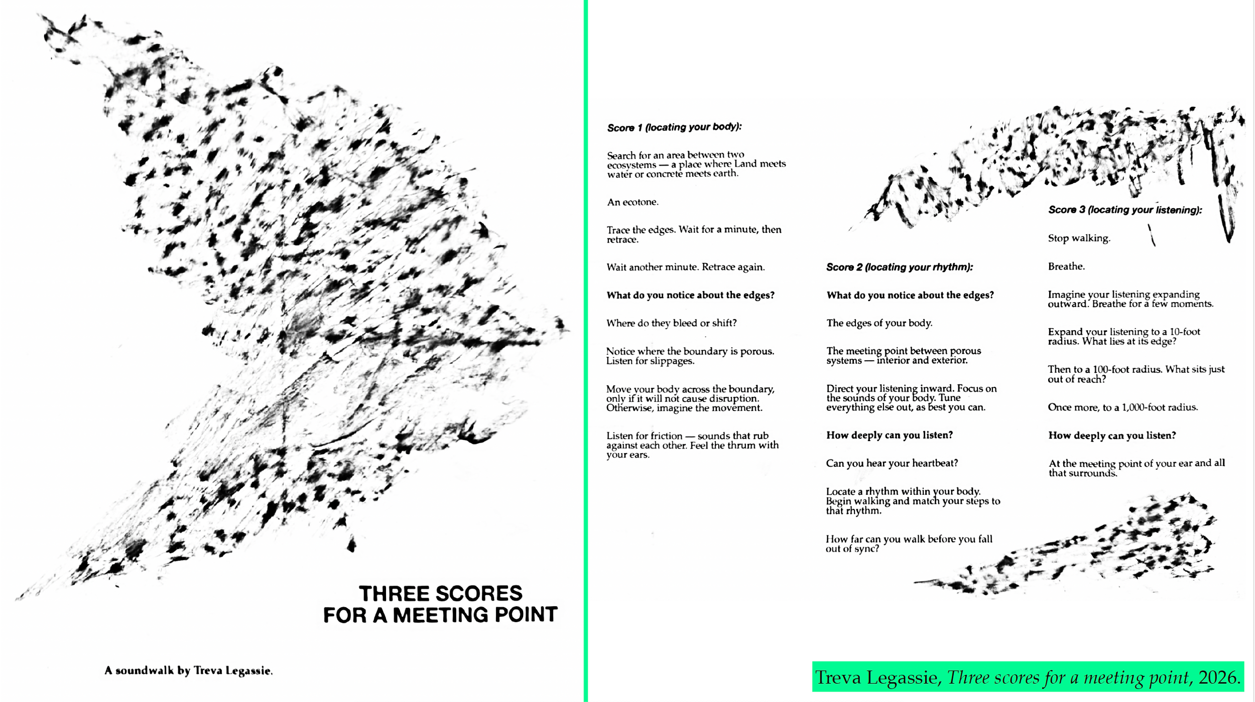 Three scores for a meeting point, 2026. Dieburg, Germany.