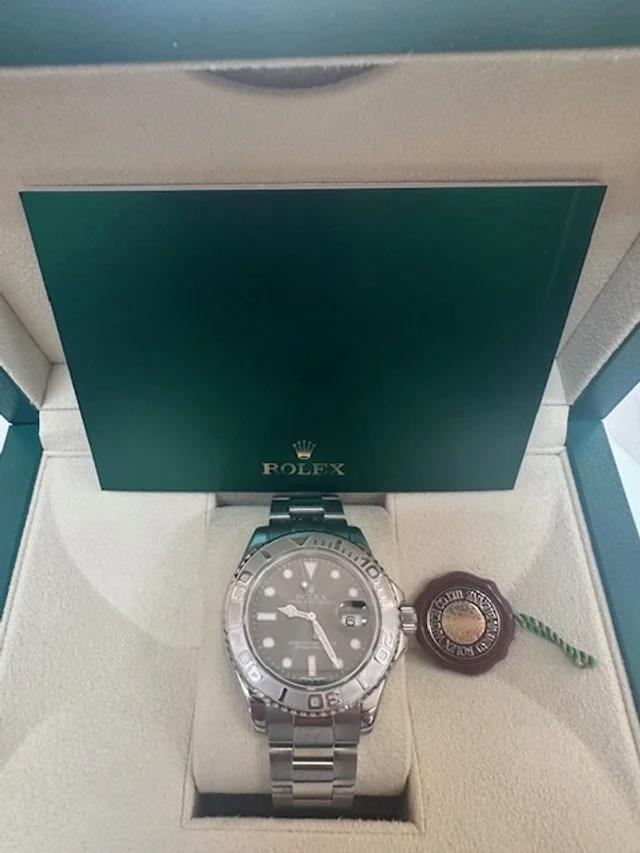 *SOLD*  16622 ROLEX YACHTMASTER 40MM RHODIUM DIAL