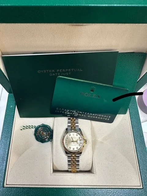 279173 ROLEX DATEJUST 28MM CHAMPANGE DIAMOND DIAL COMPLETE MINT